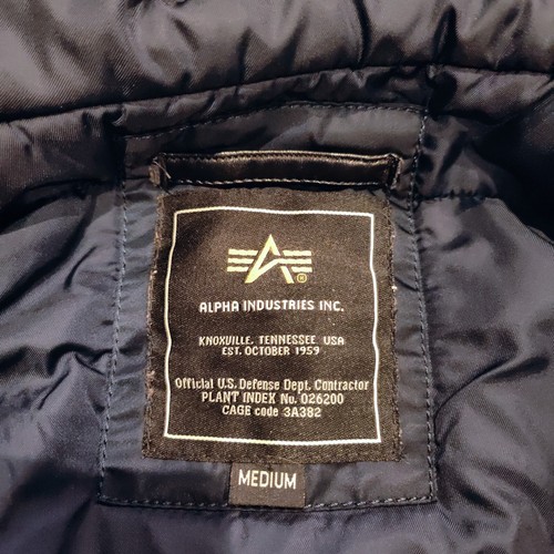 Alpha Industries Cage Code 3A382 Full Zip Hooded Flight Jacket - Size M - Picture 12 of 15