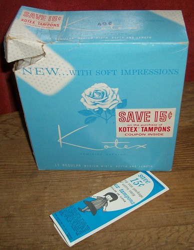 VINTAGE 1959 KOTEX FEMININE NAPKINS NEW SOFT IMPRESSIONS OPEN BOXED NOSTALGIC