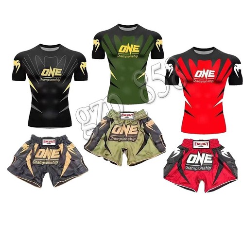 Kids Boys Boxing UFC MMA Shirt Shorts Kit Training T-Shirts Sets - Picture 8 of 13