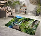 3D Waterfall Lake Bridge NA8764 Game Rug Mat Elegant Photo Carpet Mat Fay