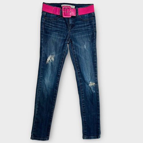 Joe's Jeans Girls Dark Wash Skinny Ankle Jeans With Areas of Distress Size 10 - Picture 1 of 14