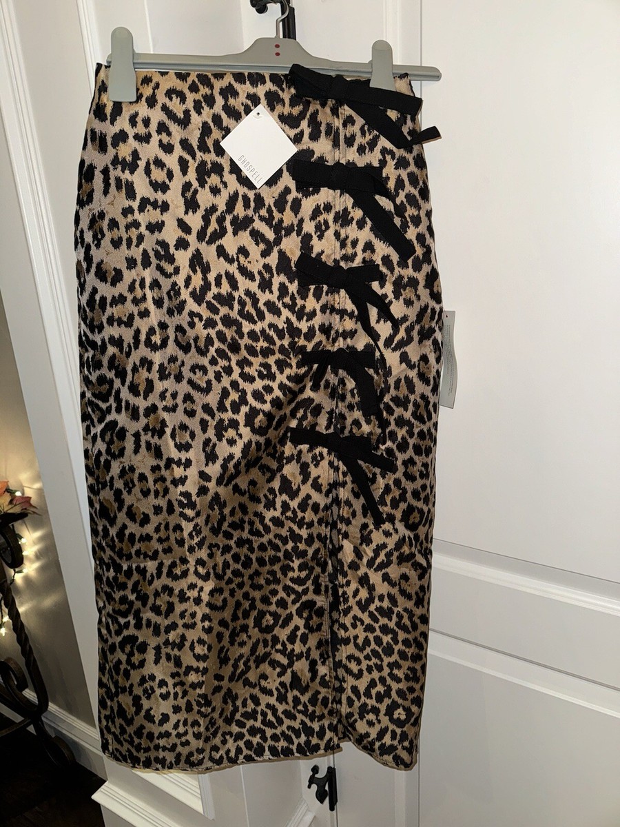 GHOSPELL タイトスカート Harper Frayed Midi Skirt NEW GHOSPELL Patty Leopard Midi Skirt, Tan Size small NWT | eBay