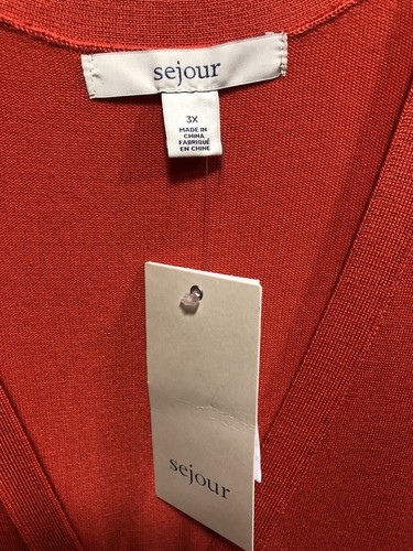 SEJOUR Cardigan In Orange Fiesta 3x NWT - Picture 2 of 7