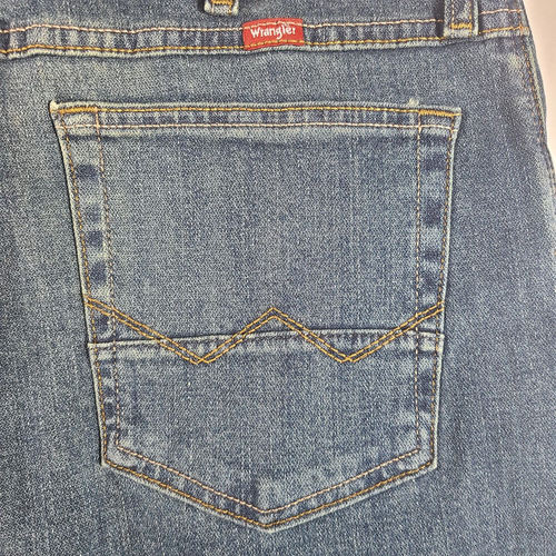 Wrangler Slim Straight Jeans Herren Größe 34x32 Medium Wash Denim Mid Rise Blau - Bild 7 von 14
