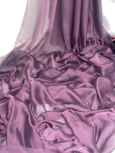 1 mtr two tone dark dusty cationic bridal,dress chiffon fabric ..58”wide (147cm) - Picture 2 of 6