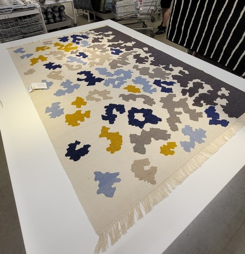 Alfombra tejida a mano IKEA Videbak 100% lana natural 6' 5"" x 4' 4"" 195 x 133 cm - Imagen 3 de 11