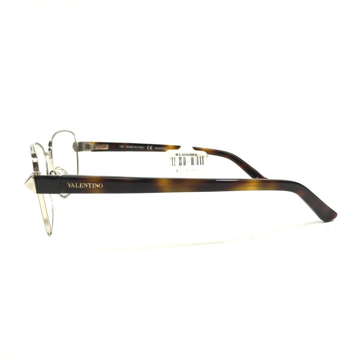 Valentino V2124 721 Eyeglasses Frames Tortoise Silver Square