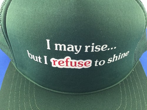 Vintage Mütze Kappe I May Rise But I Refuse To Shine Neuheit verstellbar Druckknopflasche - Bild 2 von 6