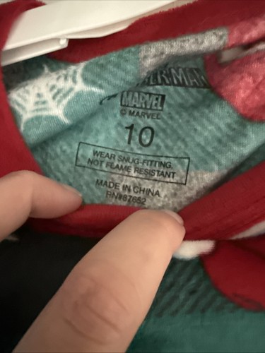 NWT Boys Spider-Man In Santa Hat Christmas Pjs Pajamas Size 10 - Picture 3 of 11