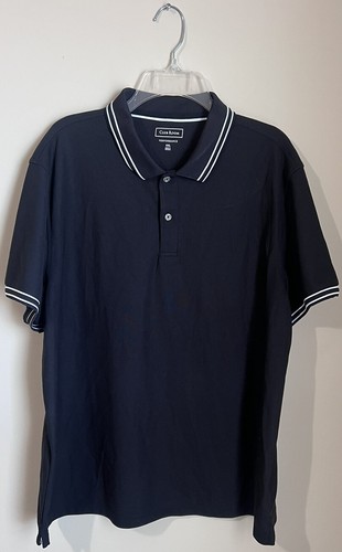 Club Room Polo Mens XXL Solid Black Performance Shirt Golf