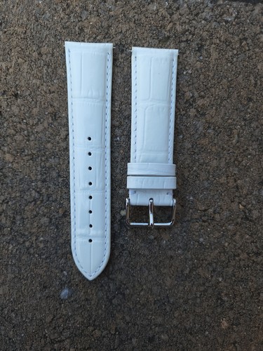 22mm White Alligator CROCO Grain Genuine Leather Invicta Seiko Watch Band Strap - Picture 5 of 5