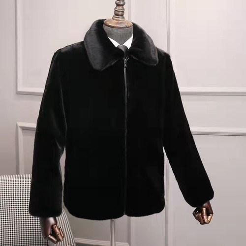 Fur Mink Coat Men's Winter Full Mink Hooded Mink Fur Coat Casual Jacket Outwear - Foto 26 di 26