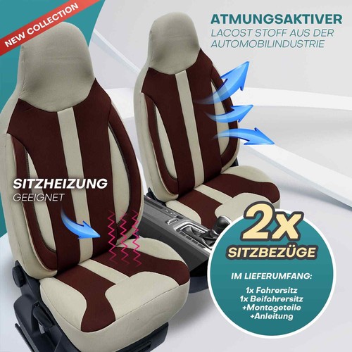Fundas de asiento de autocaravana adecuadas para Sunlight K 90 (beige-marrón) - Imagen 4 de 11