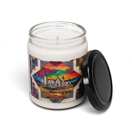 Folk Art Candle, Quilting Village 9oz, Home Fragrance Gift, Hand-Poured Soy - Picture 31 of 41