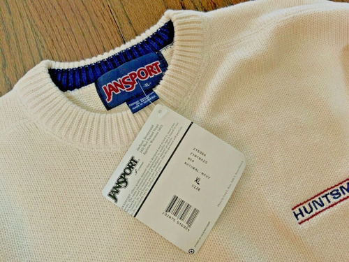 New VTG JanSport sweater size XL cream Huntsman Collegiate pullover preppy Y2K - Picture 3 of 11