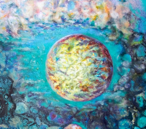 Anastasia Woron: "Cosmos. Space, The Core." - Original Oil (100x80 cm.) 2021 - Picture 3 of 16