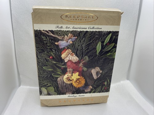 Hallmark Keepsake 1995 Guiding Santa Christmas Ornament Folk Art Americana - Picture 7 of 9