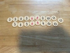 Settlers Of Catan 3061 18 Circular Number Tokens Replacement Game Piece