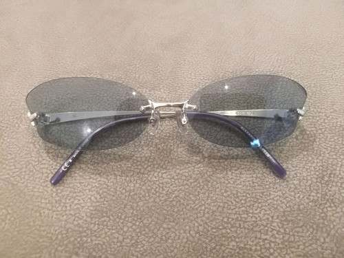 ALEXANDER McQUEEN Cat Eye Sunglasses Models 42-0029 Color Silver \ Blue Lenses - Picture 2 of 5