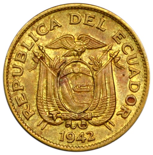 ECUADOR 1 Centavo & 20 Centavos 1928/42 UNC (2 coins) - Foto 6 di 6