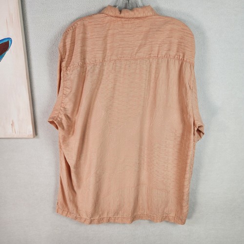 Camisa de campamento Tommy Bahama para hombre manga corta texturizada estampado con derechos de autor seda talla L - Imagen 9 de 11