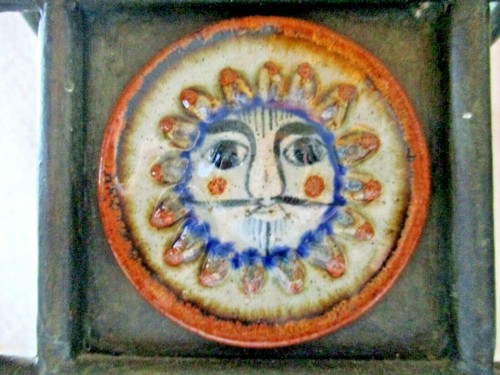 Artistic Bronze and Terra Cotta Suns Two Bottle Handled Table Wine Caddy Holder - Picture 7 of 10