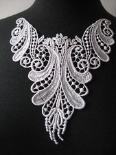 14 PCS LOVELY WHITE SCROLL RAYON VENISE YOKE APPLIQUE