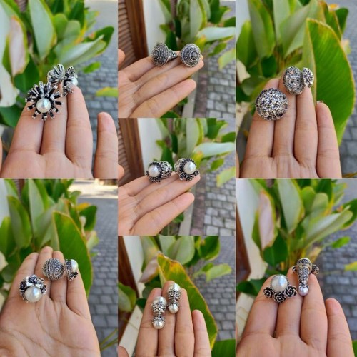 Nuevo Pendiente Étnico Bali Tallado en Cobre Balinés Tradicional Plata de Ley 925 - Imagen 2 de 13