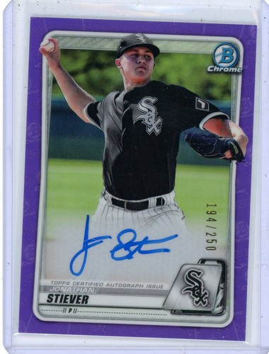 2020 Jonathan Stiever Bowman Chrome Purple Refractor Auto RC /250