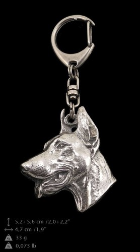 Doberman - silver plated keyring with image of a dog, in box, Art Dog USA - Picture 8 of 8
