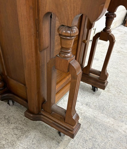 Antique Victorian American Walnut and Burl Roll Top Cylinder Secretary Desk - Picture 11 of 15