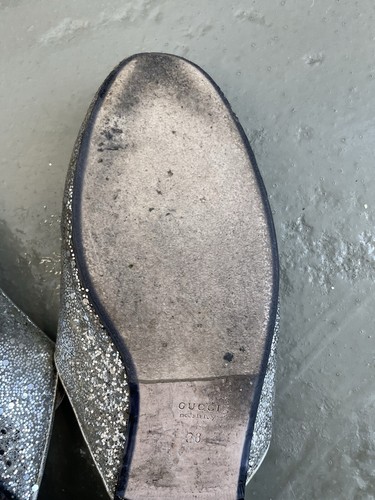 Authentic GUCCI WMNS Horsebit Princetown Glitter Slip On Loafers Sz 38EU - Picture 13 of 15