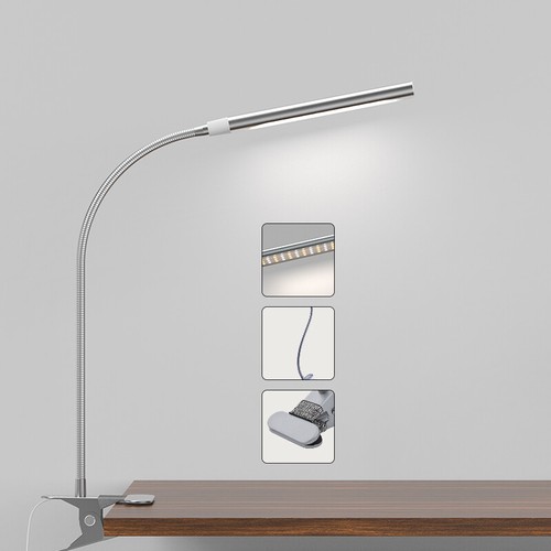 Metal Gooseneck Adjustable Style USB Clip-On LED Desk Lamp Bedroom Office Home - Picture 5 of 12