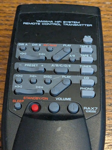 Yamaha Remote Control RAX7 VZ45350 Black OEM - Picture 4 of 11