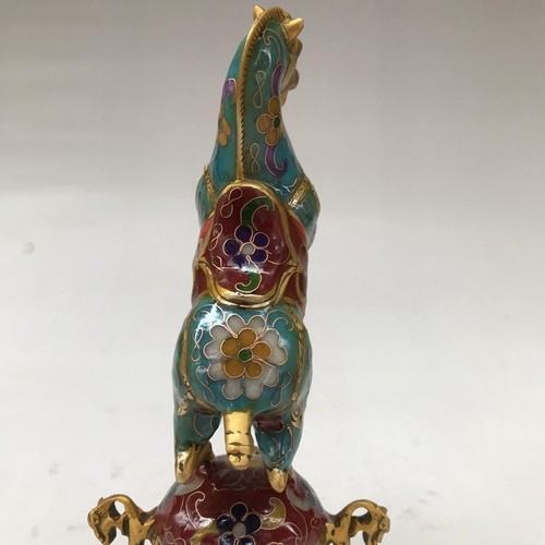 Exquisite CHINESISCHE CLOISONNE STATUE HANDGESCHNITZTES PFERD PENTIUM BILD RT - Bild 8 von 9