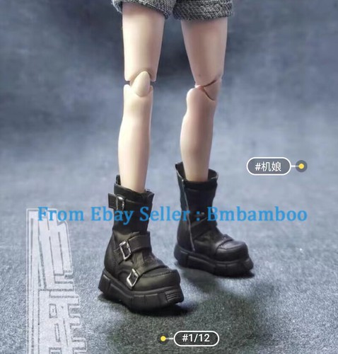 Cyberpunk Women's Ankle Boots Accessories For 1/6 or 1/12 Figure Doll Kit Toys - Picture 8 of 16