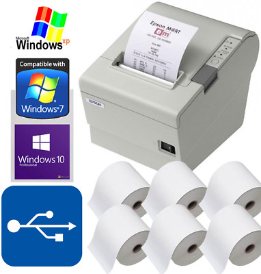 USB KASSENDRUCKER BELEGDRUCKER EPSON TM-T88IV +6x ROLL WIN XP 7 8 10 88-8 mm