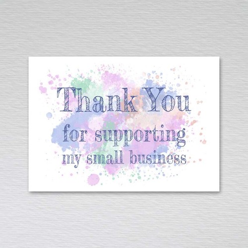 Thank You for your Purchase, Order, Business Thankyou Cards Pack A6 Watercolour - Picture 9 of 13