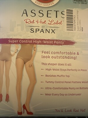 Spanx Assets Red Hot Label Super Control High Waist Panty Brief Size 6 Black NWT
