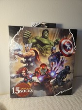 Marvel 15 Days of Socks Advent Calendar 15pk New Men’s Shoe Size 6-12