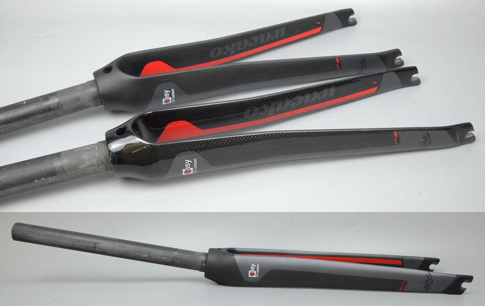 1-1/8 in Rim Brake Road Bike Fork 3K Carbon Fiber Rigid Bicycle Front Fork 700C - Image 4 of 4