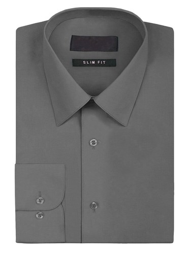 Men's Slim Fit Classic Button Up Long Sleeve Solid Color Long Sleeve Dress Shirt - Picture 56 of 71