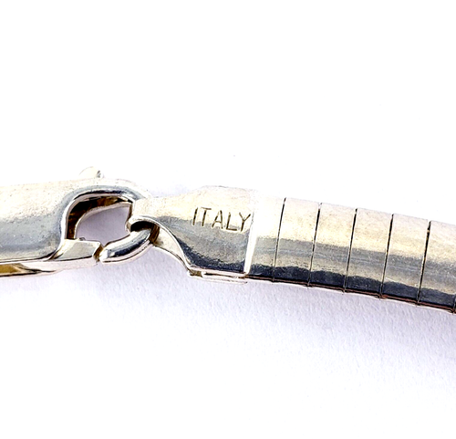 ITALY 925 Sterling Silver 18" Omega Chain 6MM Link Necklace Womens Cubetto 28.5g - Picture 6 of 10