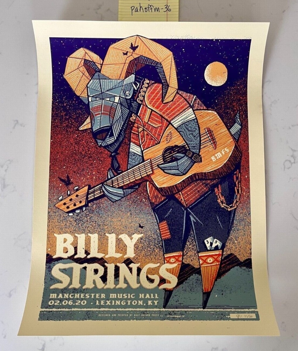 Billy Strings Poster Lexington, KY 2/6/20 Manchester Hall 35
