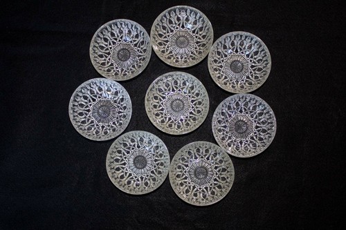 Vintage Pasari Indonesia Clear Cut Glass Bowl Fruit Ice Cream Dessert - 8 pieces - Picture 1 of 4