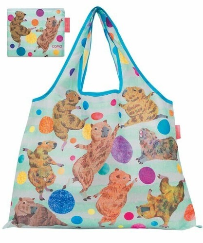 Bolso de hombro ecológico plegable de compras Capibara Dance reutilizable mercado de comestibles bidireccional  - Imagen 1 de 9