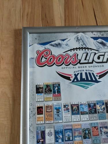 Letrero de cerveza Coors Light Super Bowl XLIII 2008 Steelers NFL bar fútbol americano - Imagen 6 de 9