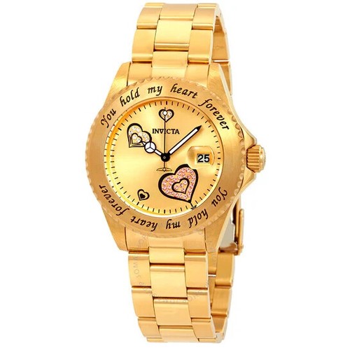 Invicta 14732 Angel Damenuhr Edelstahl goldfarben Dress 40 mm - Bild 2 von 4