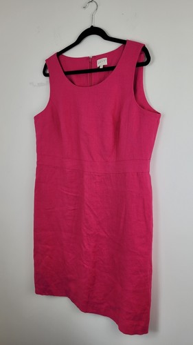 EAST ~ Sleeveless Linen Shift Dress Cerise Pink ~ Size 16 NWOT - Picture 2 of 15