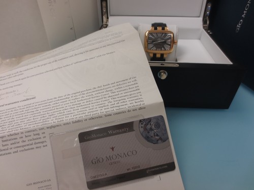 Gio Monaco Women's 215G-A Hollywood Gold IP Roman Numbers Black Leather Watch  - Picture 11 of 11